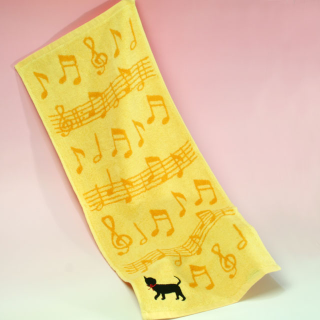 音楽フェイスタオル Mie 音符 音楽雑貨 音楽ギフト 音楽グッズ