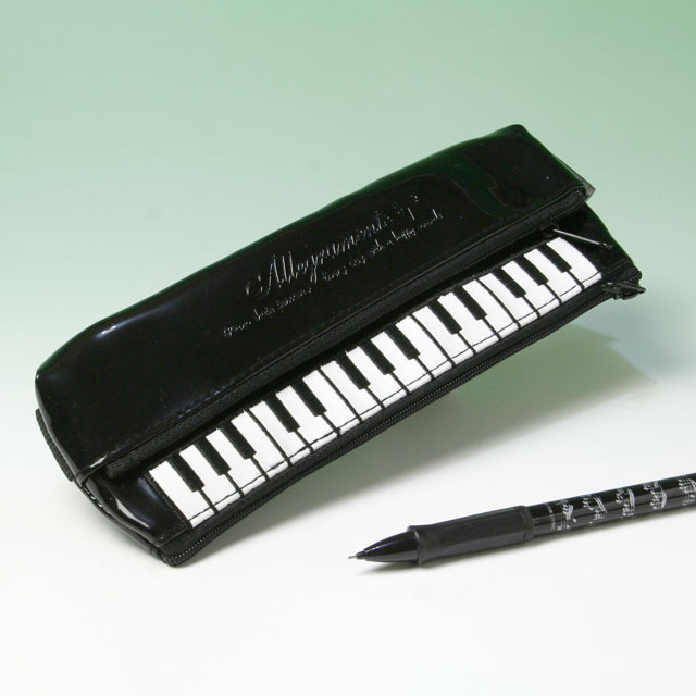 エナメル ペンポーチ ピアノ鍵盤 音楽雑貨 音楽グッズ