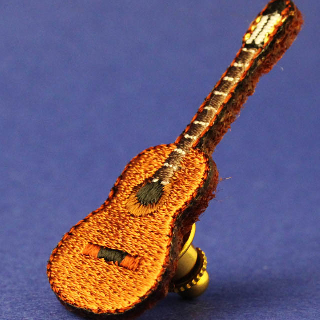 ワッペン 刺繍タイタックピン クラシックギター 音楽グッズ 音楽雑貨