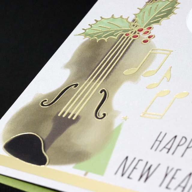 クリスマスカード ヴァイオリン 音楽雑貨 音楽グッズ