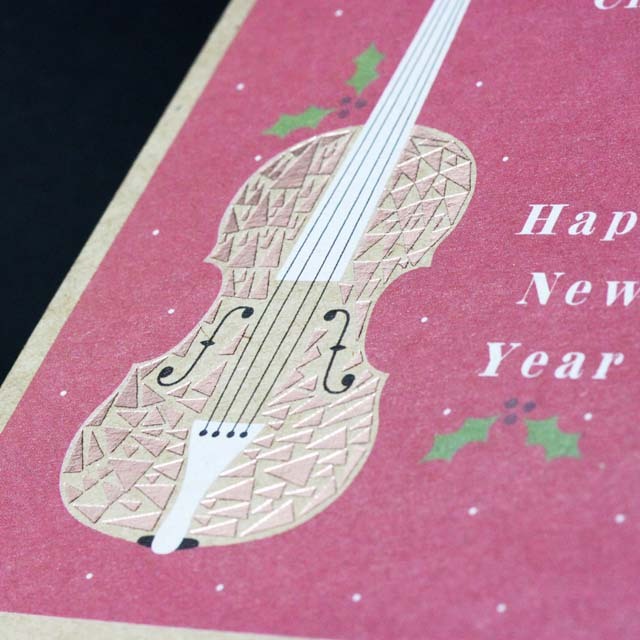 クリスマスカード ヴァイオリン 音楽雑貨 音楽グッズ