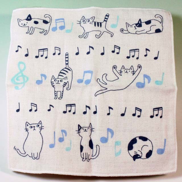 たおるはんかち ガーゼ 音符 音楽雑貨 音楽グッズ