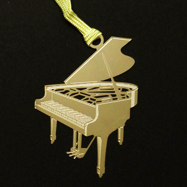 グランドピアノ Grand piano きんのしおり 純金メッキ栞 音楽雑貨 音楽グッズ