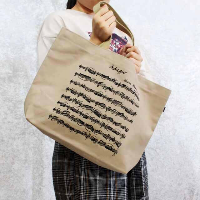 バッハ アダージョ トートバッグ 帆布 音楽雑貨 音楽グッズ