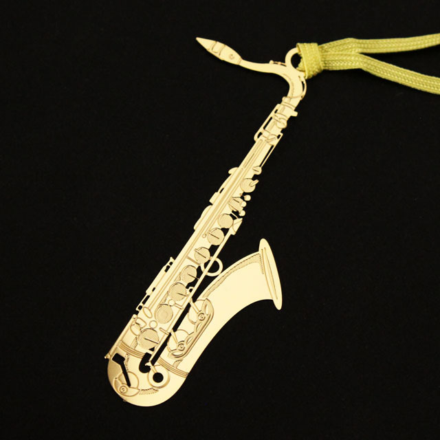 tenor sax テナーサックス きんのしおり 純金メッキ栞 音楽雑貨 音楽グッズ