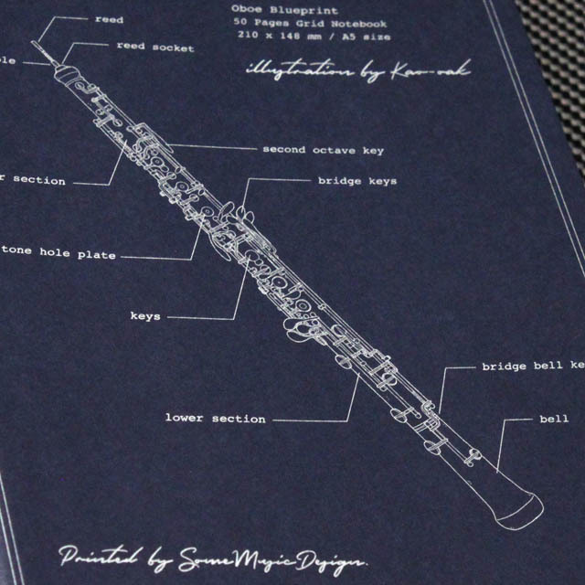 設計図ノート Oboe オーボエ 音楽雑貨 音楽グッズ 方眼ノート