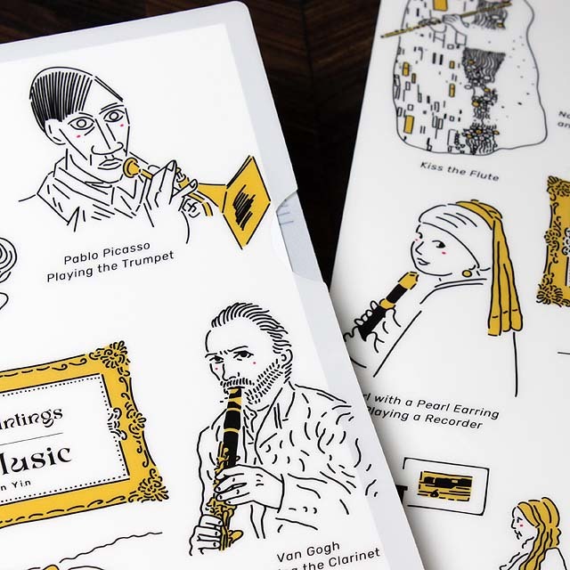 名画de音楽  マスターピース 楽器 クリアファイル 音楽雑貨 音楽グッズ 音楽ギフト
