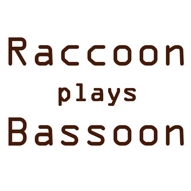 ファゴットを吹くアライグマ Raccoon plays Bassoon LINEスタンプ 音楽グッズ